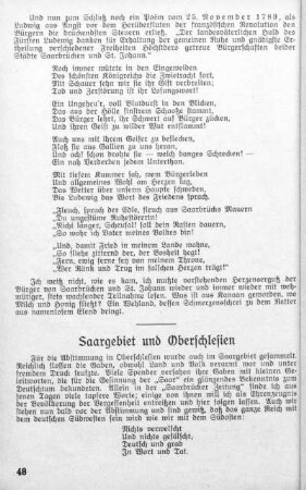Saargebiet und Oberschlesien