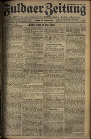 Erste Ausgabe vom Freitag, den 29. August 1930.