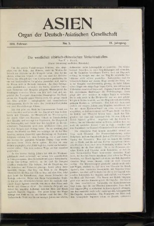 1910, Februar. No.5. IX. Jahrgang.