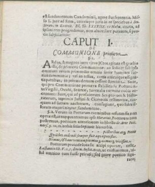 Caput I. De Communione primæva.