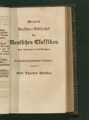 Karl Theodor Welcker : Mit Biographie und Portrait