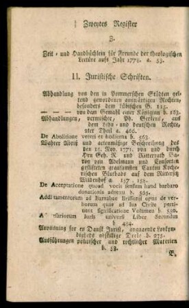 II. Juristische Schriften
