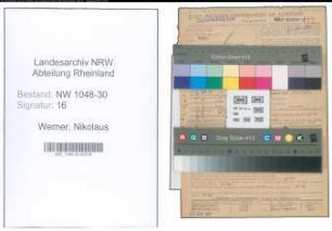 Entnazifizierung Nikolaus Werner , geb. 04.08.1901 (Beamter)