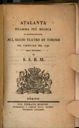 Atalanta : Dramma per musica