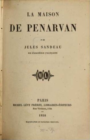 La maison de Penarvan