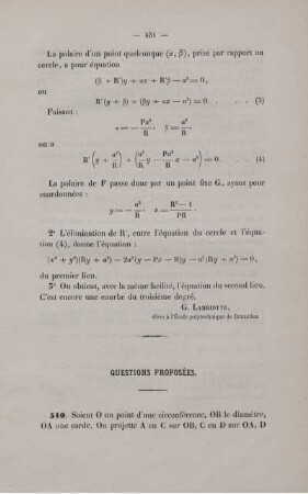 Questions proposées.
