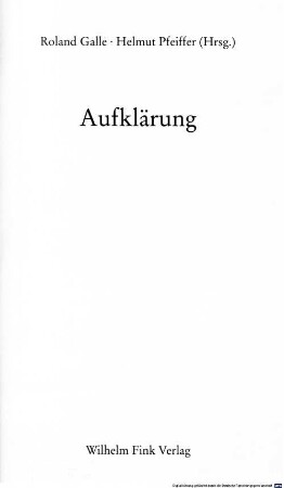 Aufklärung