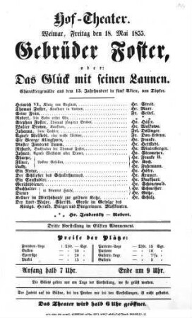 Gebrüder Foster, oder: Das Glück mit seinen Launen
