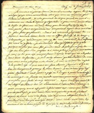 26) J. H. Pury an Niebuhr, Aleppo, 3. Juli 1767