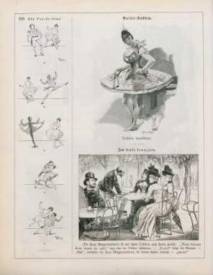 "Ein Pas-de-deux" "Ballet-Kostüm" "Im Café francais"