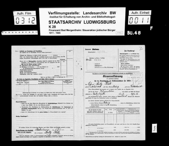 Katz, Sally; Religionslehrer i. R. *20.07.1864 Zugshagen Katz, Hedwig geb. Goldschmidt Wohnort: Edelfingen, bis 1932 Babenhausen/Kr. Dieburg