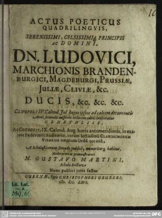 Actus poeticus quadrilinguis