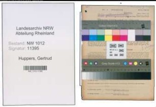 Entnazifizierung Gertrud Huppers , geb. 19.07.1906 (Geschaeftsfrau)