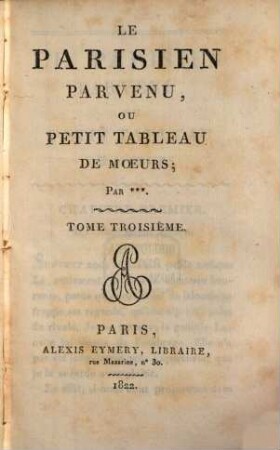 Le Parisien parvenu, ou petit tableau de moeurs, 3