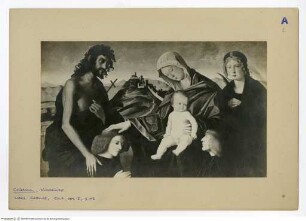 Madonna mit dem heiligen Johannes der Täufer, Märtyrerin und einem Stifter