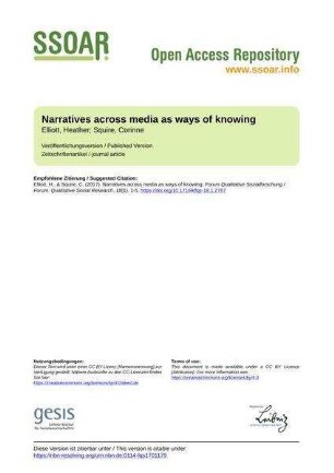 Narratives across media as ways of knowing