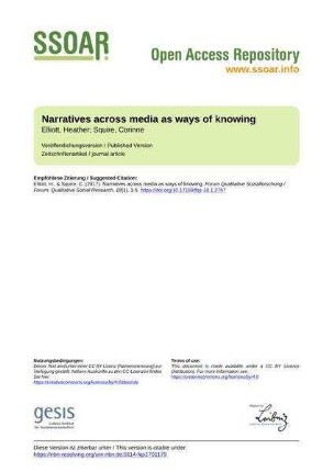Narratives across media as ways of knowing