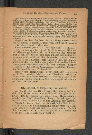 III. Die nähere Umgebung von Weimar.
