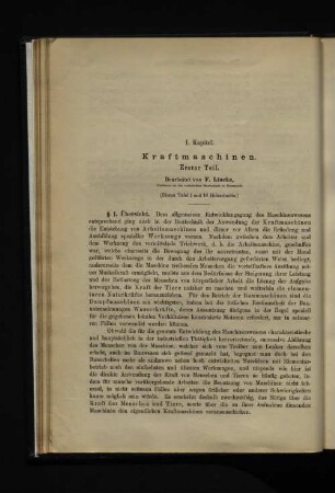 I. Kapitel. Kraftmaschinen.