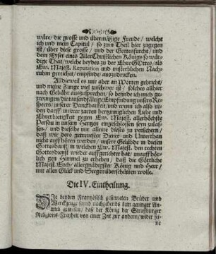 Die IV. Eintheilung