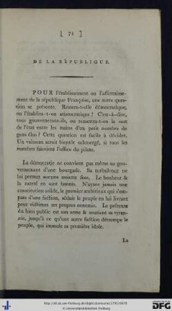 De La République.