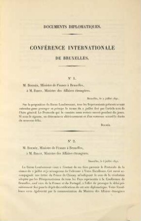 Conférence internationale de Bruxelles : Ministère des Affaires étrangères, 3