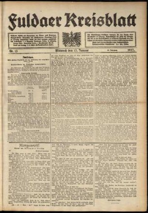 Ausgabe vom Mittwoch, den 17. Januar 1917.