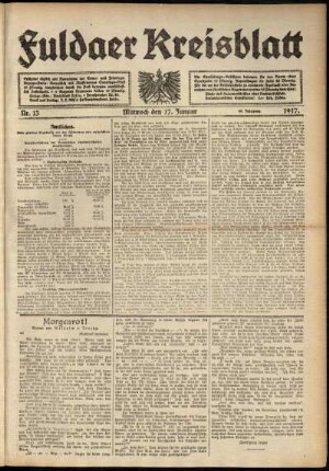 Ausgabe vom Mittwoch, den 17. Januar 1917.
