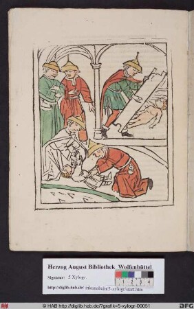 Die Juden legen den Leichnam von Simon von Trient ab.