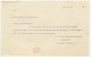 Brief an Fritz Meyer : 10.01.1919