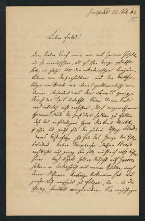 15r-16v, Brief: Greifswald, 22. November 1863