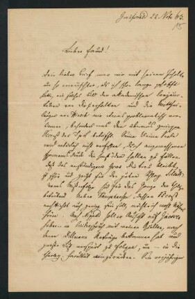 15r-16v, Brief: Greifswald, 22. November 1863