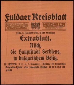 Ausgabe vom Samstag, den 06. November 1915.