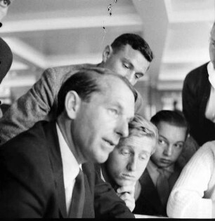 Nobelpreisträgertagung 1960 Mediziner; Porträts auf dem Schiff 8.7.60: Frederick Sanger