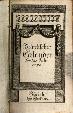 Helvetischer Calender. 1790, 1790