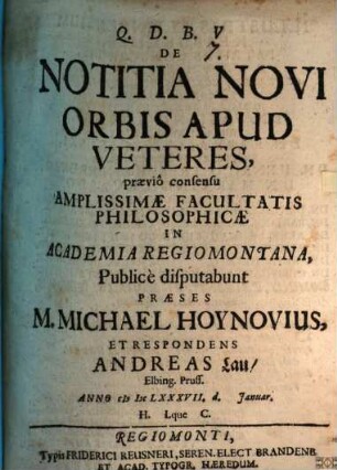 De notitia novi orbis apud Veteres