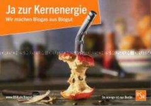 Werbung für Biogas als regenerative Energiequelle