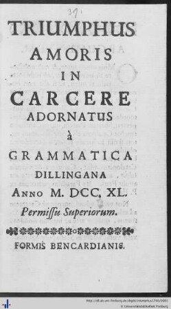 Triumphus Amoris In Carcere Adornatus