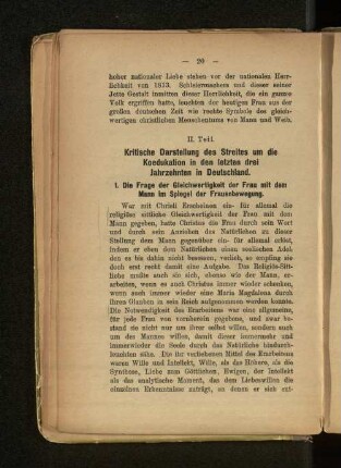 II. Teil. Kritische Darstellung des Streites um die Koedukation in den letzten drei Jahrzehnten in Deutschland.