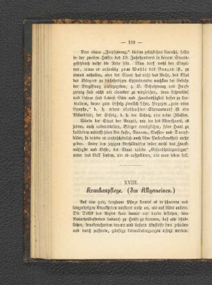 XVIII. Krankenpflege. (Im Allgemeinen.)