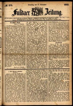 Ausgabe vom Dienstag, den 27. November 1883.