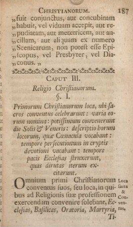 Caput III. Religio Christianorum.