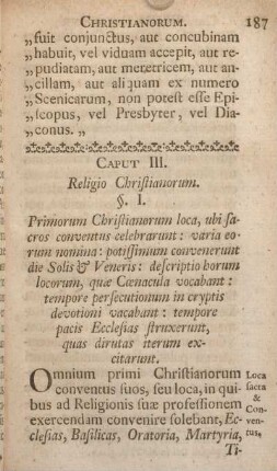 Caput III. Religio Christianorum.