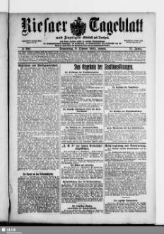 Riesaer Tageblatt und Anzeiger : (Elbeblatt und Anzeiger) : amtliche Bekanntmachungen für die Stadt und den Landkreis Riesa