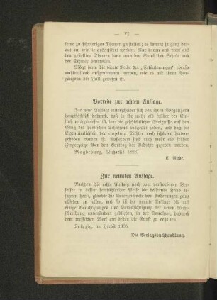 Zur neunten Auflage.
