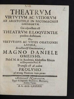 Theatrum Virtutum Ac Vitiorum http