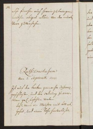 58-59, Raths-Conclusum vom 7. September 1705.