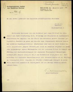 G. Rodenwaldt an E. Buschor