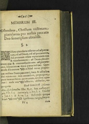 Membrum III. Ostendens, Christum victimam, piacularem pro nostris peccatis ... [u. a.]