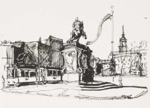 Neustädter Markt, Reiterdenkmal, Dreikönigskirche